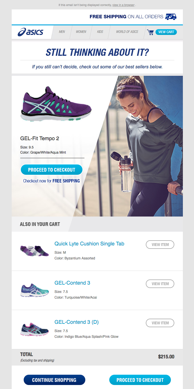 cart recovery email examples for fashion and apparel 3