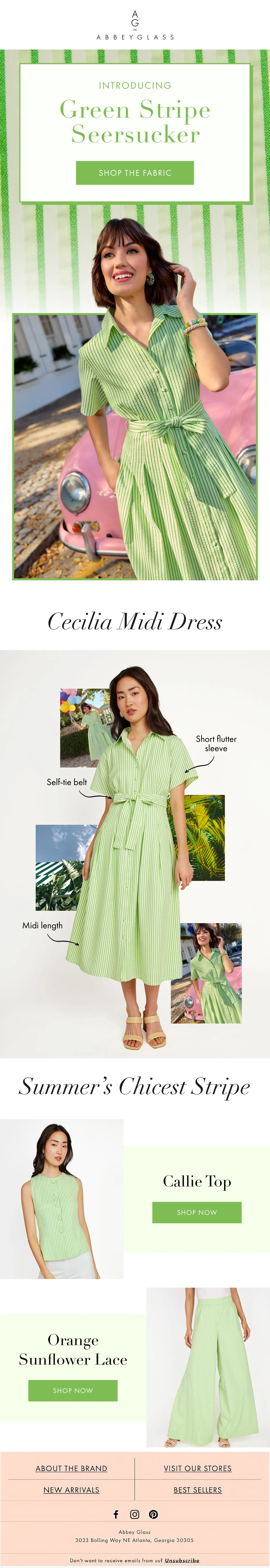 Abbey Glass email — Women's apparel