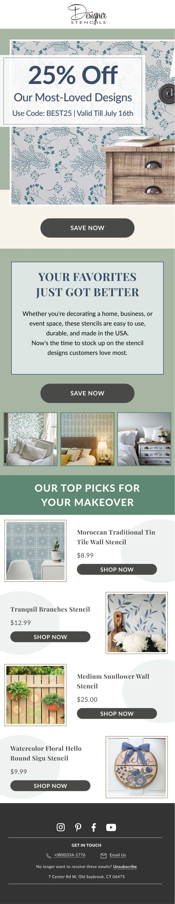 Designer Stencils email — Home
