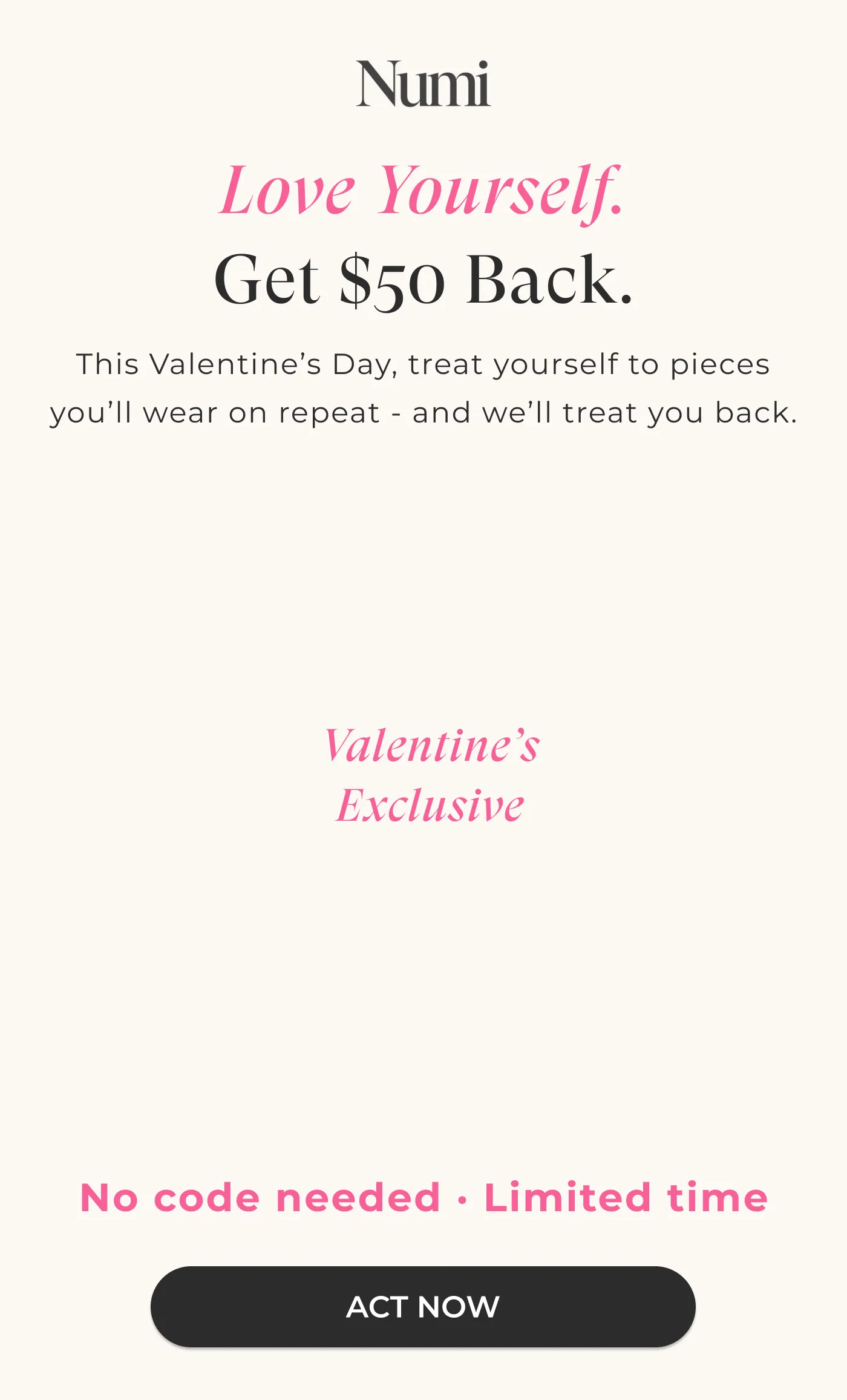 Numi Valentine’s Day email