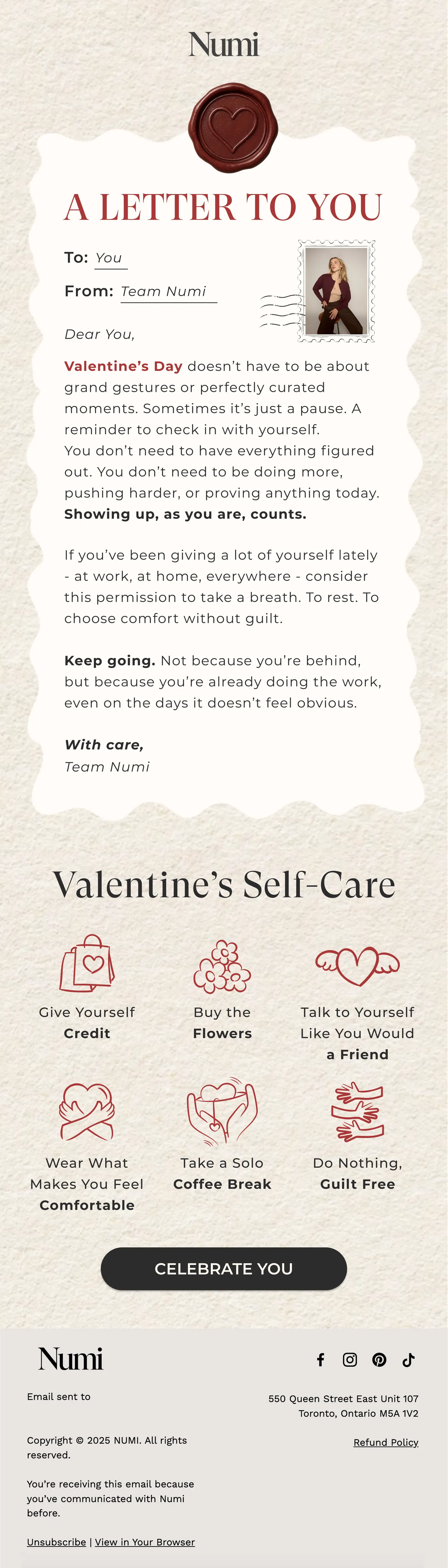 Numi email — Women's apparel